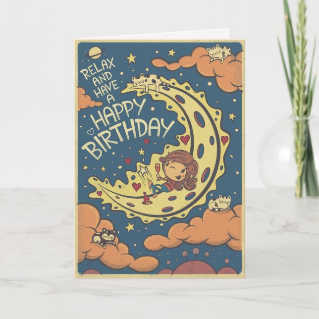 Cartão de Aniversário Relax (Frente)