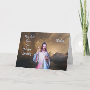 Cartão de aniversário religioso para bispo