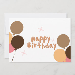 Cartão de Aniversário Retro Balões Feliz Aniversár