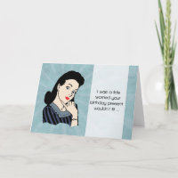 Cartão de aniversário retrô com mensagem engraçada