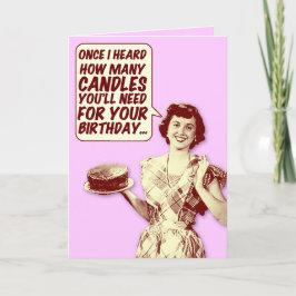 Cartão de aniversário retro engraçado da dona de