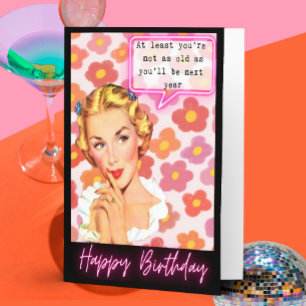 Cartão de aniversário retrô engraçado Melhor Amiga
