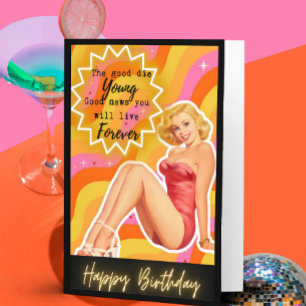 Cartão de aniversário retrô engraçado Melhor Amiga