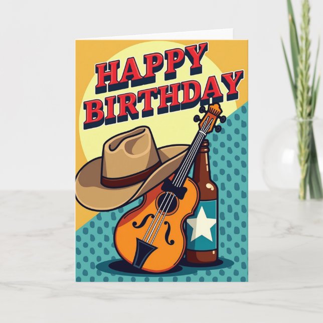 Cartão de Aniversário Retro Pop Art (Frente)