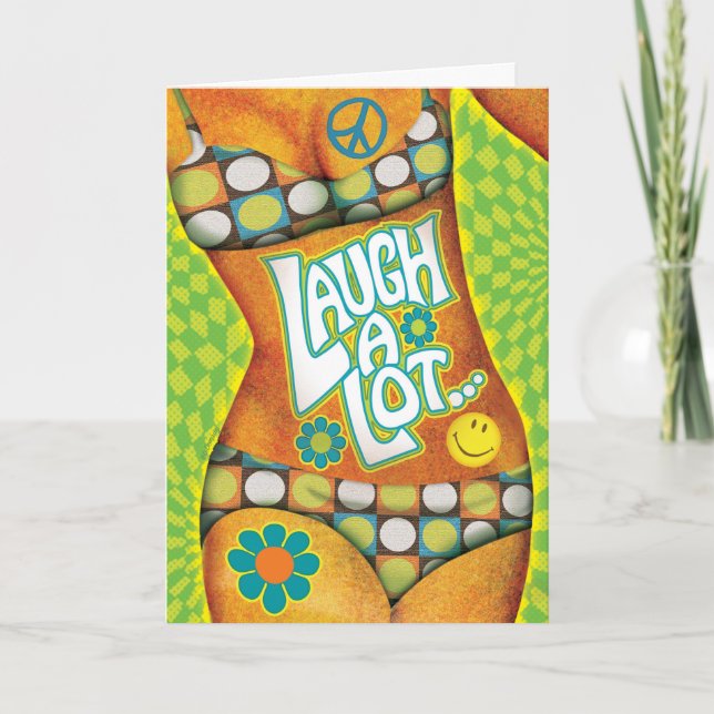 Cartão de Aniversário Retroativo Bikini Go-Go Biki (Frente)