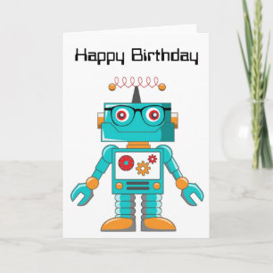 Cartão de aniversário - Robô inteligente