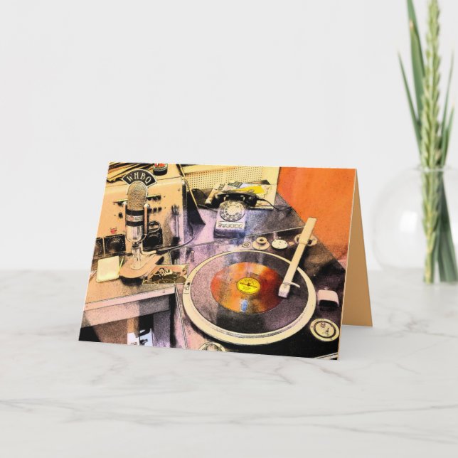 Cartão de aniversário Rock-n-Roll (Frente)