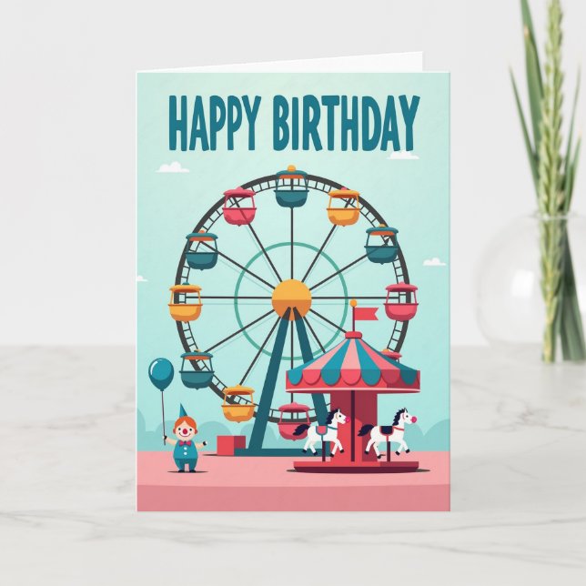 Cartão de Aniversário Roda de Celebração (Frente)