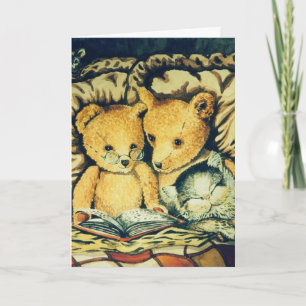 CARTÃO DE ANIVERSÁRIO ROMÂNTICO TEDDY BEARS E C