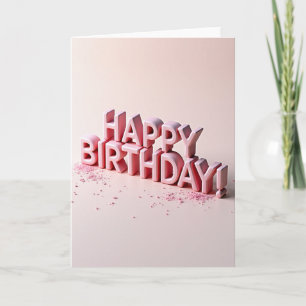 Cartão de Aniversário Rosa Açucarado