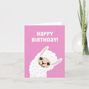 Cartão de Aniversário Rosa Lama/Alpaca