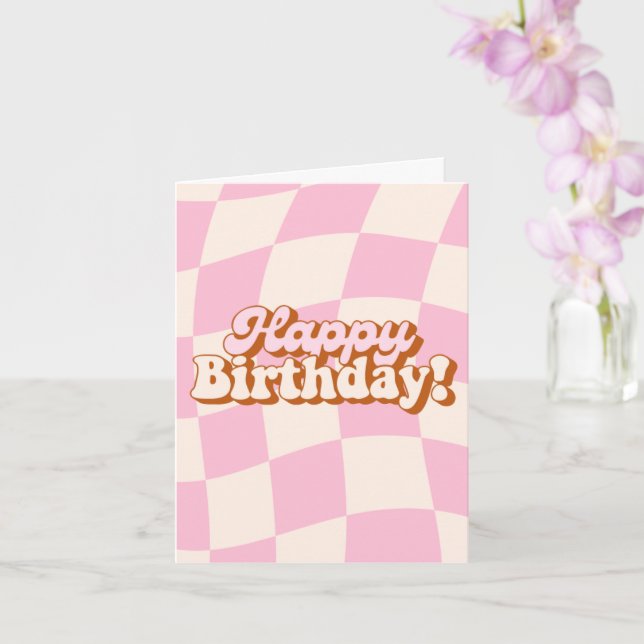Cartão de Aniversário Rosa Retroativo (Orquídea)