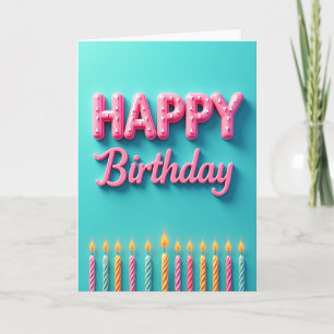 Cartão de Aniversário Rosa Salpicado
