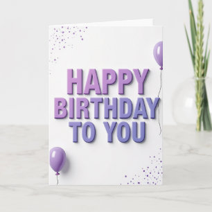 Cartão de Aniversário Roxo Esculpido