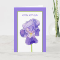 Cartão de Aniversário Roxo Iris