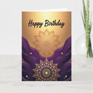 Cartão de Aniversário Roxo Real