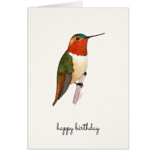 Cartão de Aniversário Rufous Hummingbird