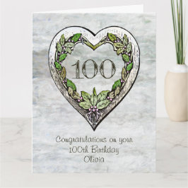 Cartão de Aniversário Rustic 100th com Nome Person
