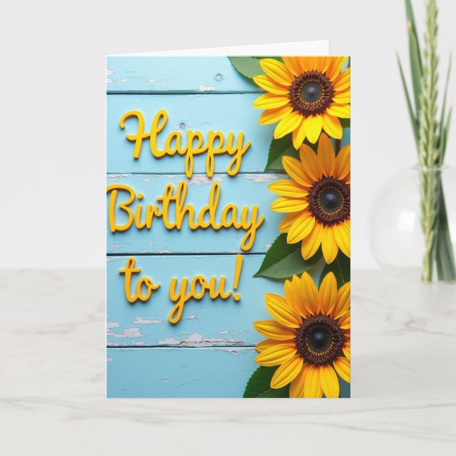 Cartão de Aniversário Rustic Bloom (Frente)