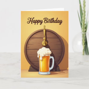 Cartão de Aniversário Rustic Brew
