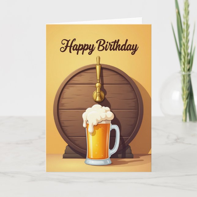 Cartão de Aniversário Rustic Brew (Frente)