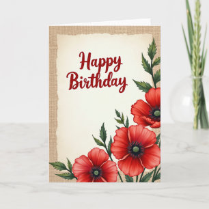 Cartão de Aniversário Rústico