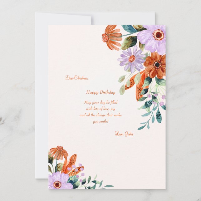 Cartão de Aniversário Rústico (Frente)