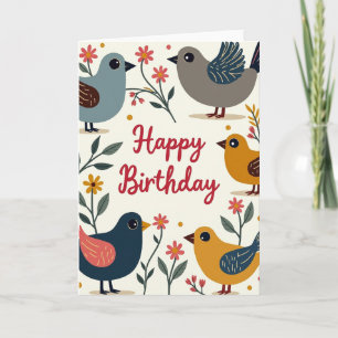 Cartão de Aniversário Rústico Encantador