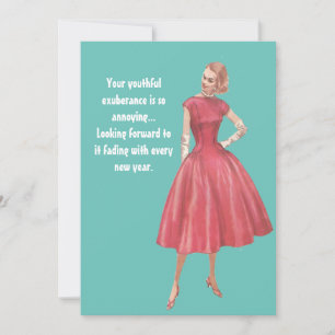 Cartão de Aniversário Sarcástico de Mulher-Glam