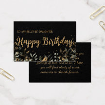 Cartão de Aniversário Saudação de Preto Elegante e