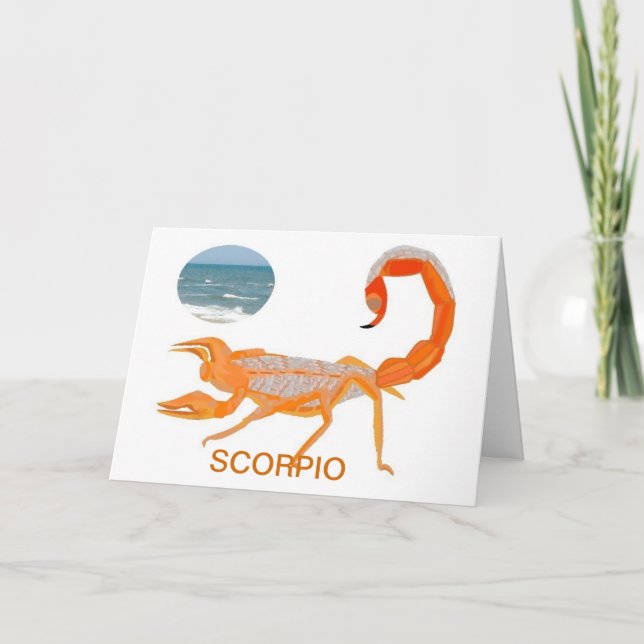 Cartão de aniversário Scorpio com Arte Digital Ori (Frente)