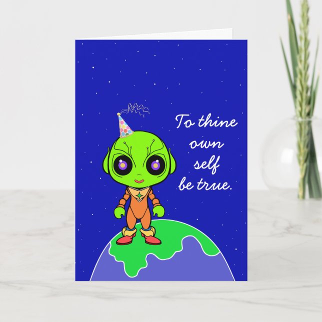 Cartão de Aniversário Shakespeariano com Alien by  (Frente)