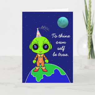 Cartão de Aniversário Shakespeariano com Alien by