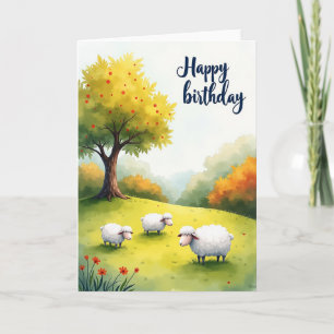 Cartão de Aniversário Sheep Meadow