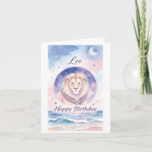 cartão de aniversário signo de leão