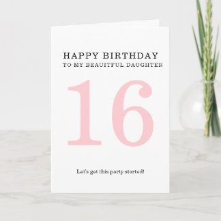 Cartão de aniversário simples de 16 anos.