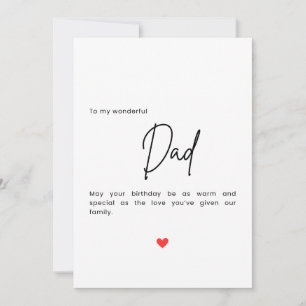 Cartão de Aniversário Simples para o Papai