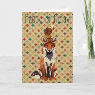 Cartão de Aniversário Sir Fox Alot & Owl