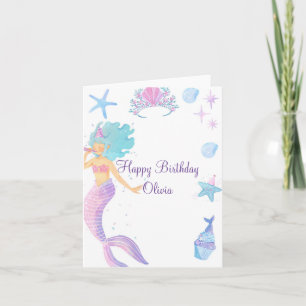 CARTÃO DE ANIVERSÁRIO SIRENE CONCHA