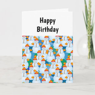 Cartão de Aniversário Snowmen
