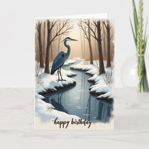 Cartão de Aniversário Snowy Stream