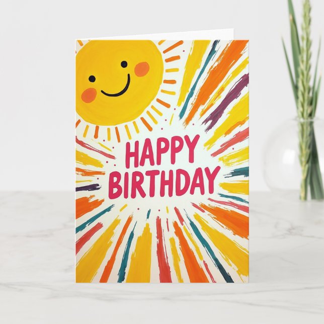 Cartão de Aniversário Sol Alegre (Frente)