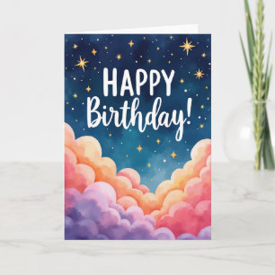 Cartão de Aniversário Sonhador Estrelado