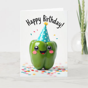 Cartão de Aniversário Sorridente e Alegre