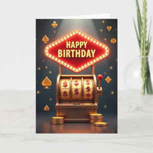 Cartão de Aniversário Sorte Dourada