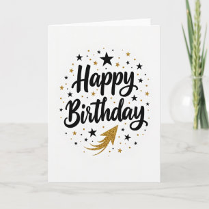 Cartão de Aniversário Sparkle Script