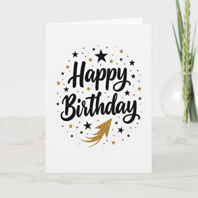 Cartão de Aniversário Sparkle Script (Frente)