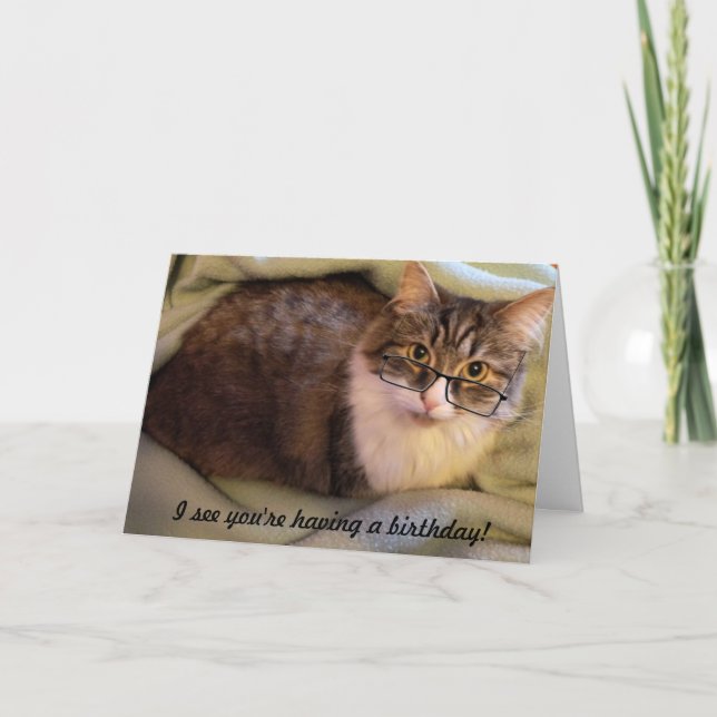 Cartão de aniversário "Spec-tacular" (Frente)