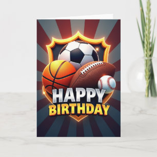 Cartão de Aniversário Sporty Shield