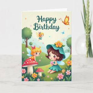 Cartão de Aniversário Sprite Floral